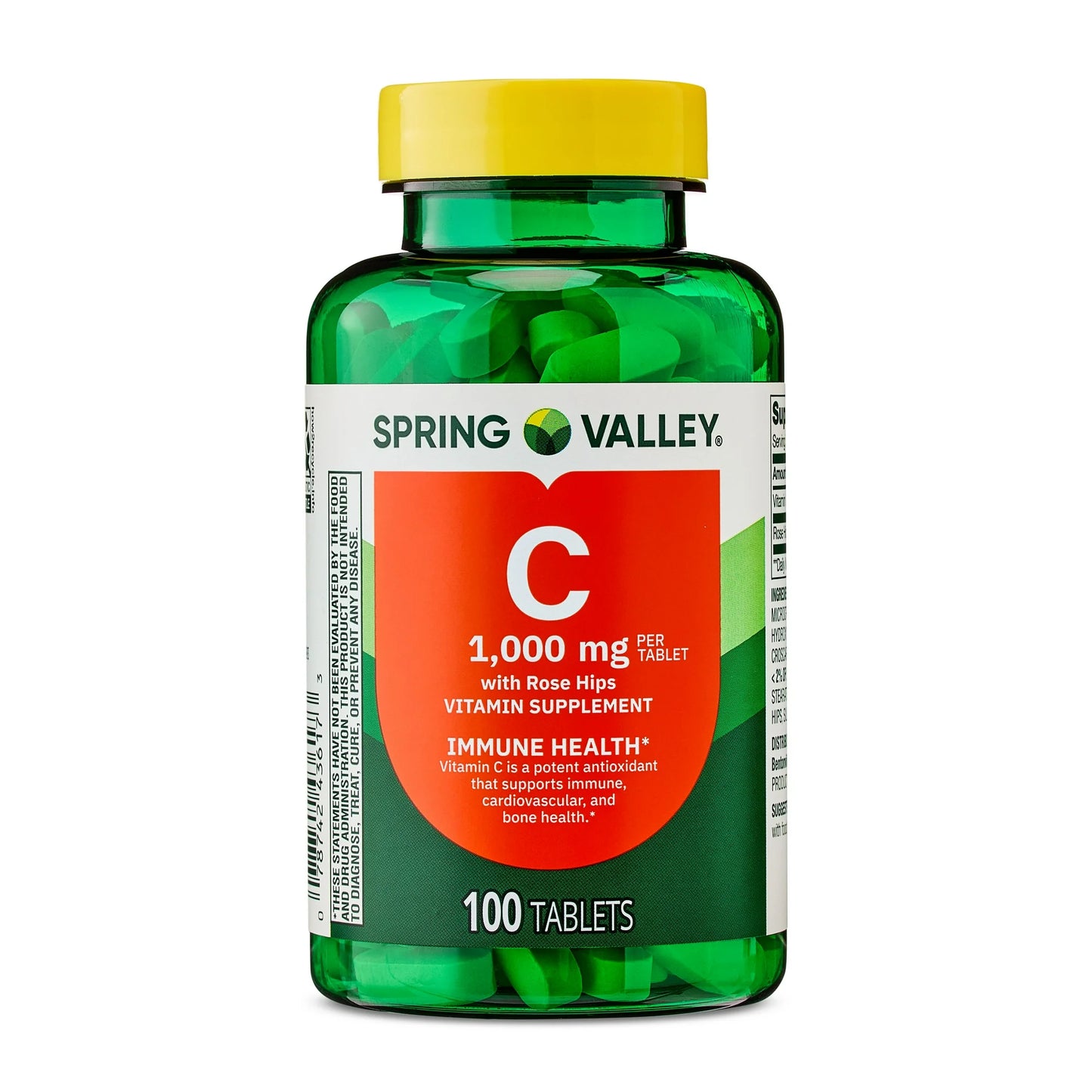 Spring Valley Vitamin C 1000mg with Rose hips 100 Tablets