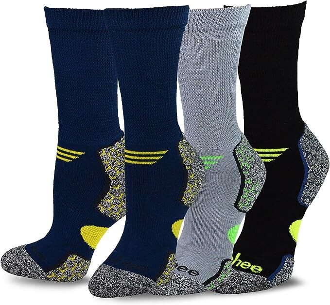 TeeHee Viscose from Bamboo Cushion Crew Diabetic Socks for Women and Men Multipack