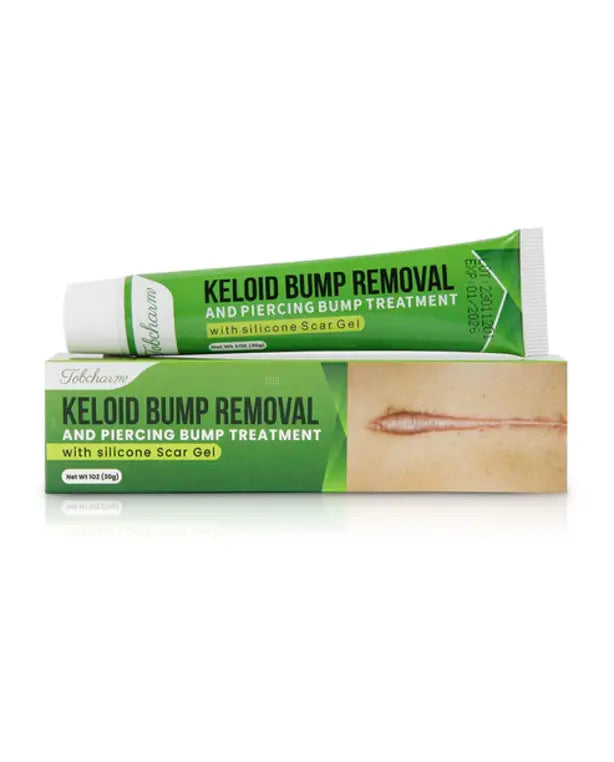 Tobcharm Keloid Scar Removal, Keloid Bump Removal for Piercings like Nose, Ear Piercings Keloid, also works for Stretch Marks, Surgical Scars, Great Piercing Bump Treatment with 30g Silicone Gel