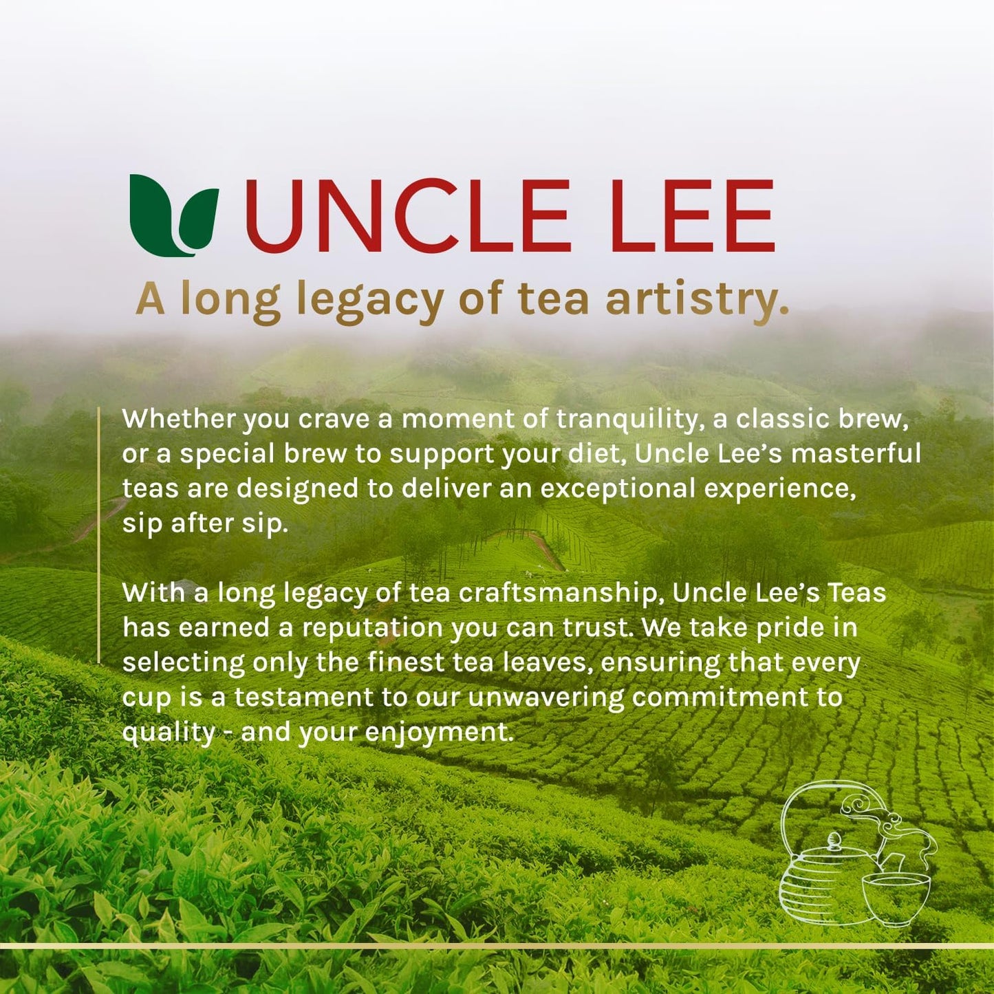 Uncle Lee's Tea China Green Dieters Tea Caffeine Free, 2.12 Oz, 30 Count