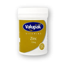 Valupak Zinc 10mg 60 count