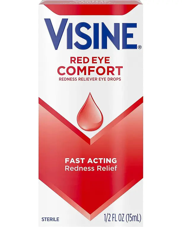 Visine Red Eye Comfort Redness Relief Eye Drops to Help Relieve Red Eyes Due to Minor Eye Irritations Fast, Tetrahydrozoline HCl, 0.5 fl. oz