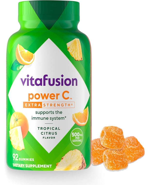 Vitafusion Extra Strength Power C Gummy Vitamins, Tropical Citrus Flavored Immune Support (1) Vitamins, 92 Count