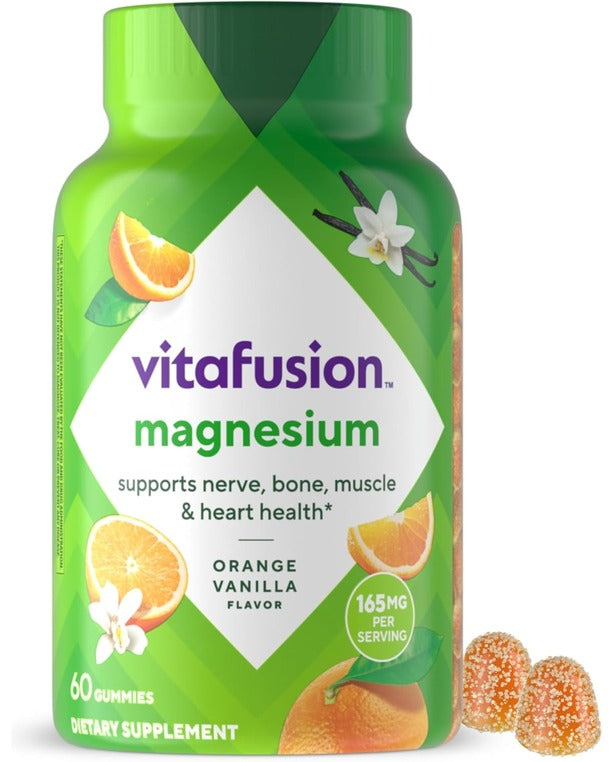 Vitafusion Magnesium Gummy Supplement, Orange Vanila Flavor, 60ct