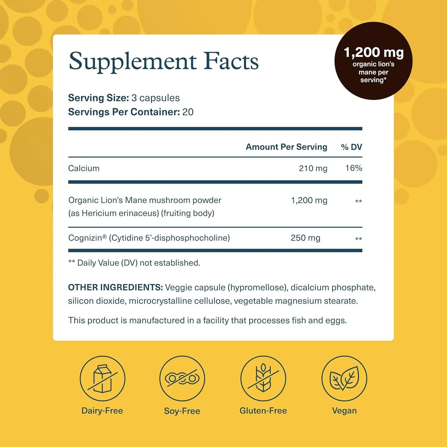 Youtheory Lion's Mane - 60 Vegetarian Capsules