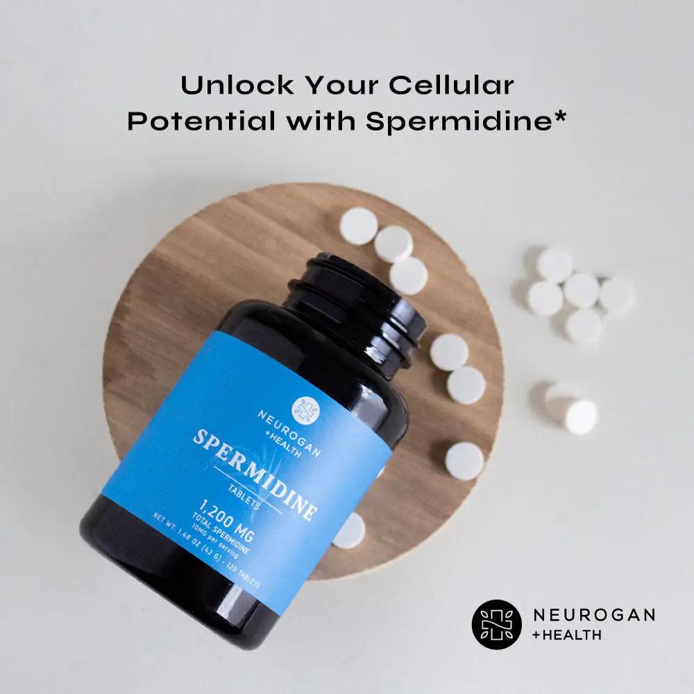 Spermidine Supplement - 10mg - 99% Pure Spermidine - Clinically Tested - 3rd Party Tested - Autophagy Supplement - Made in USA, Metabolic Boost, 120 Vegan Tablets Neurogan Health Neurogan Health