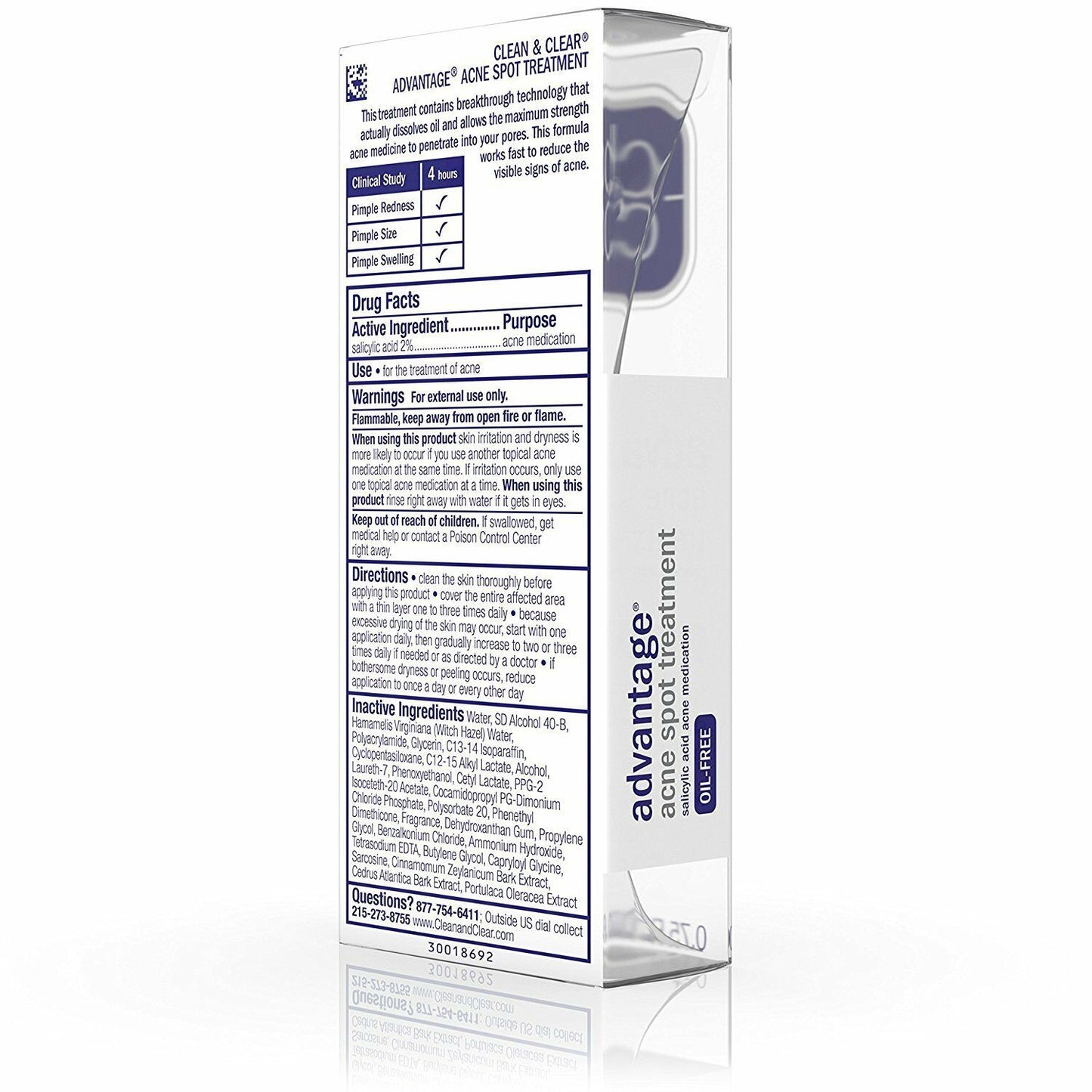 Clean & Clear Advantage Acne Spot Treatment with 2% Salicylic Acid, 0.75 fl. oz
