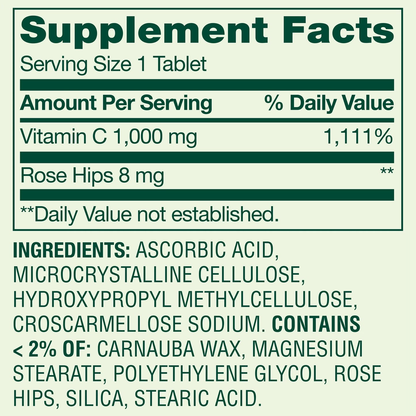 Spring Valley Vitamin C 1000mg with Rose hips 100 Tablets