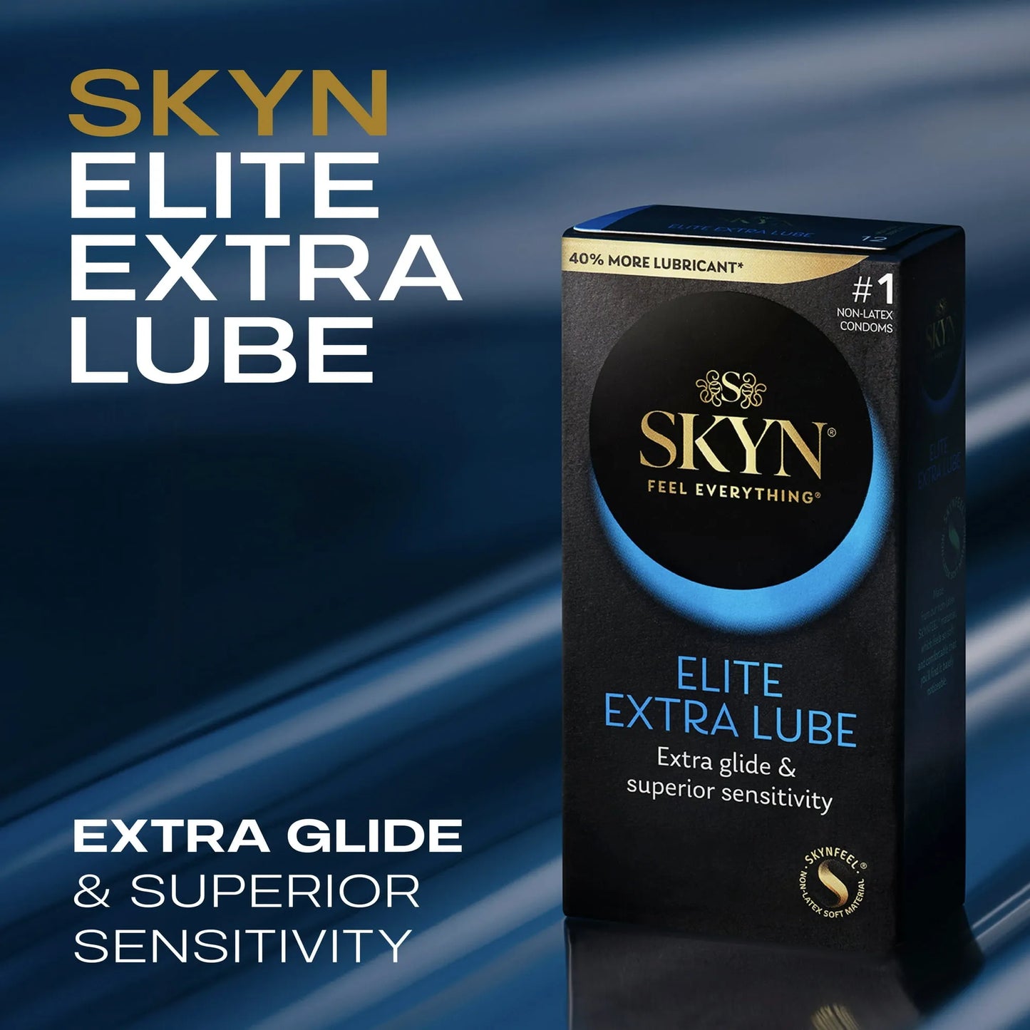 SKYN Elite Non-Latex Extra Lubricated Condoms, 12 Count