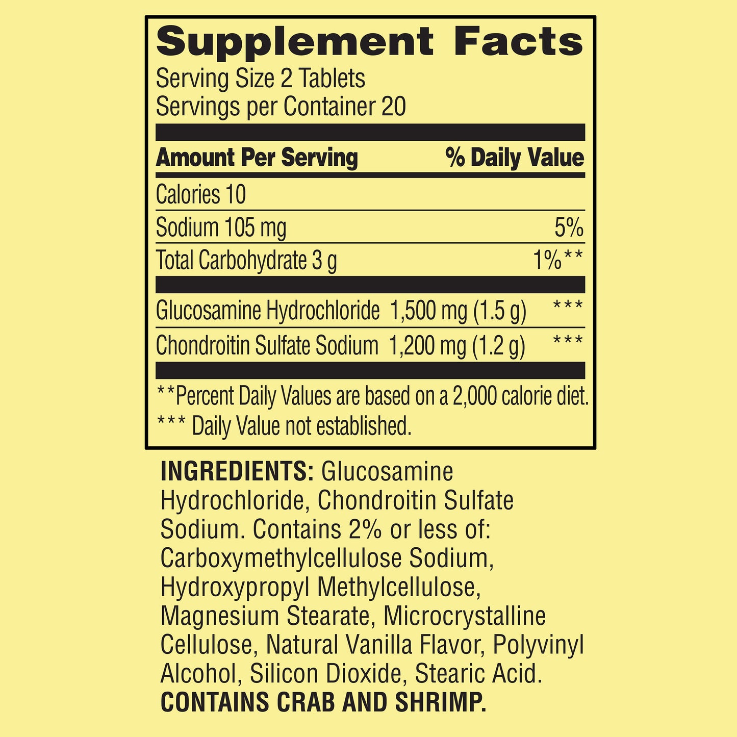 Spring Valley Triple Strength Glucosamine Chondroitin Tablets Dietary Supplement, 40 Count