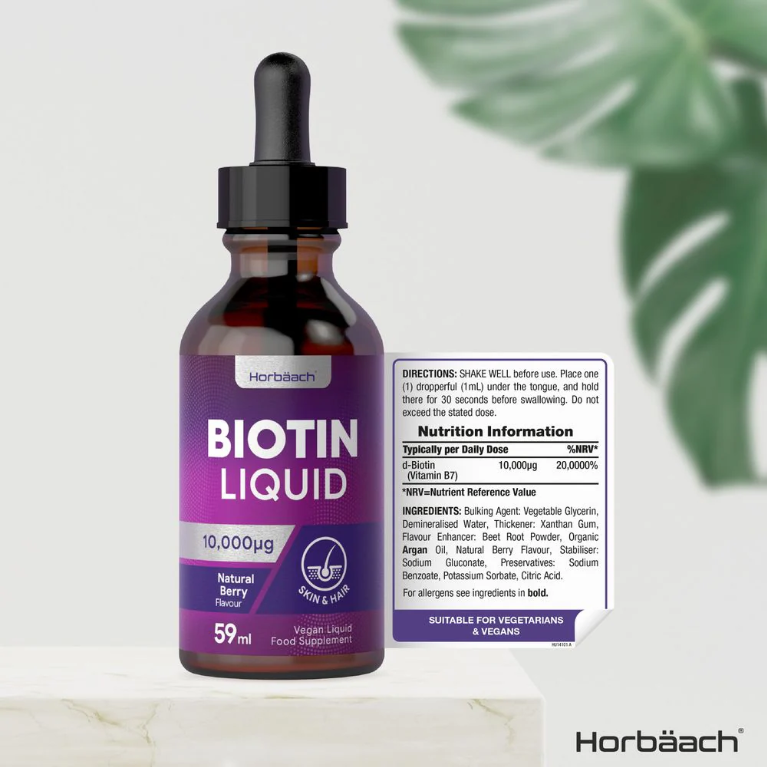 Nutra Champs Liquid Biotin Supplement for Hair Growth, Nail Health & Skin High Concentration for Women & Men