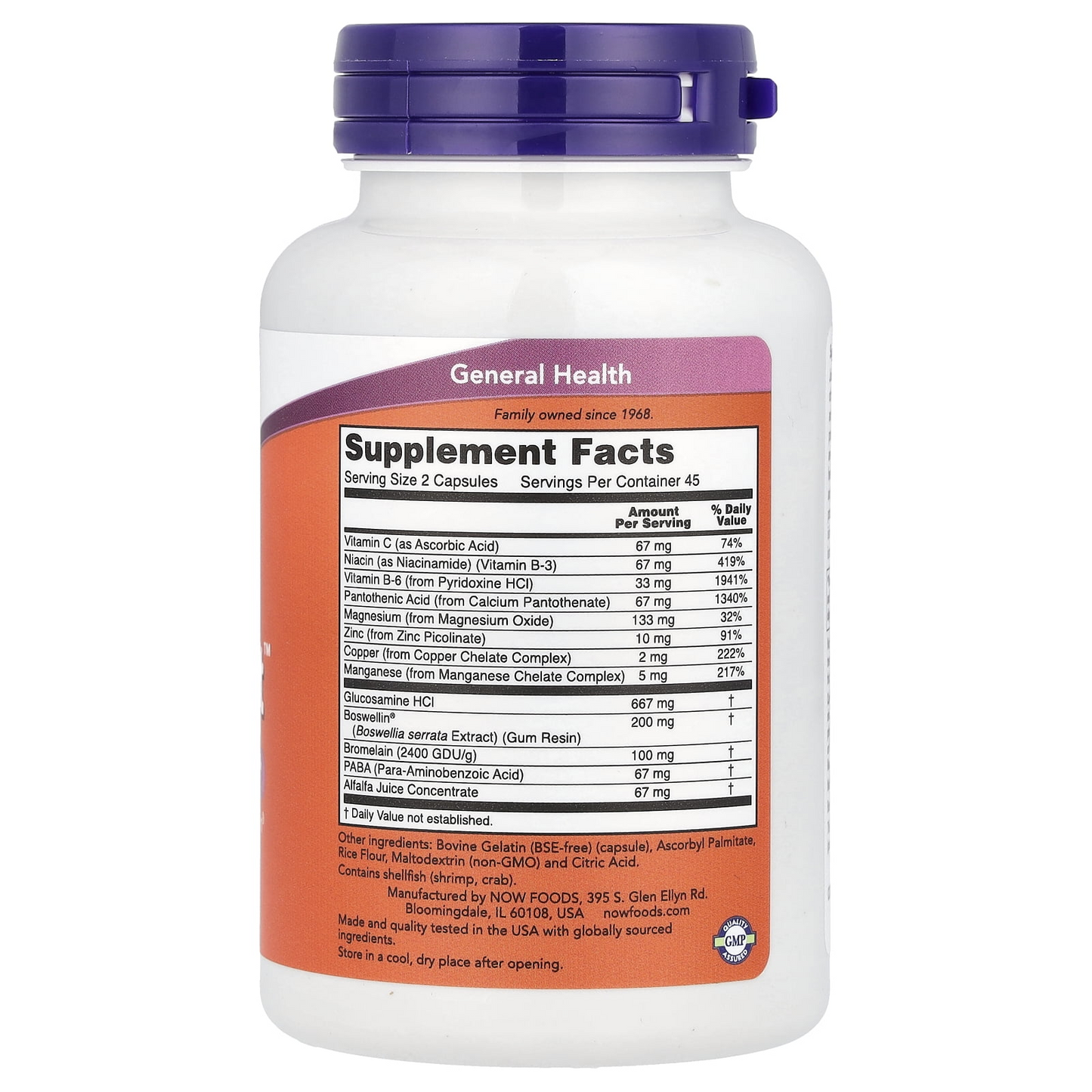 NOW Supplements, Joint Support with Glucosamine, Boswellin and Sea Cucumber, 90 Capsules