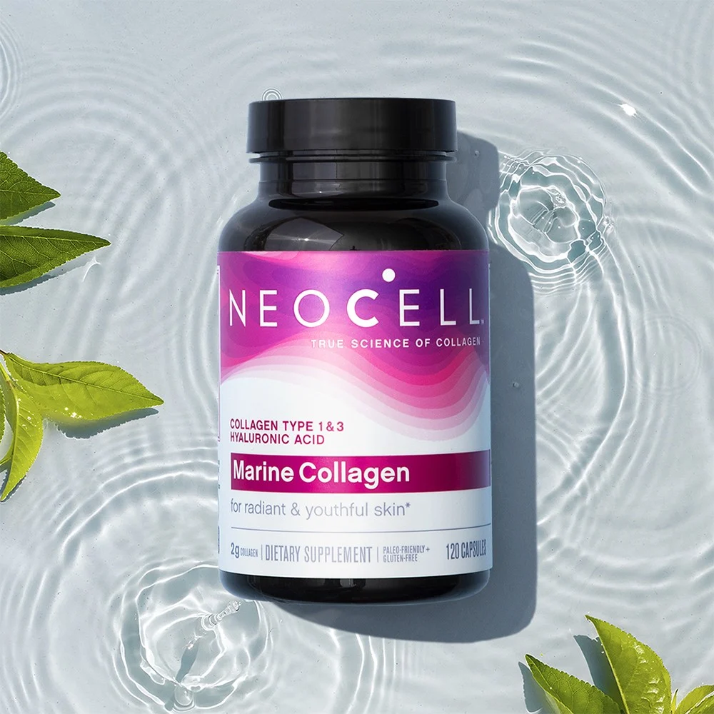 NeoCell Marine Collagen With Collagen Type 1 and 3 and Hyaluronic Acid, 120 Count
