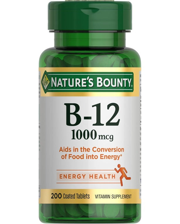 Nature's Bounty Vitamin B12, Supports Energy Metabolism, Tablets, 1000mcg, 200 Ct
