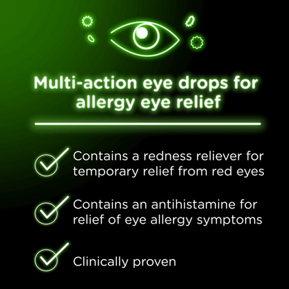 Visine Allergy Relief Multi-Action Antihistamine Eye Drops, Red, Itchy Eyes, 0.5 fl. oz