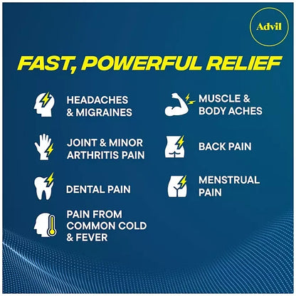 Advil Liqui-Gels Pain Reliever and Fever Reducer, Ibuprofen 200mg Capules, 240 ct