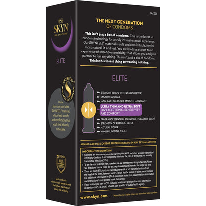SKYN Elite Non-Latex Lubricated Condoms, 12 Count