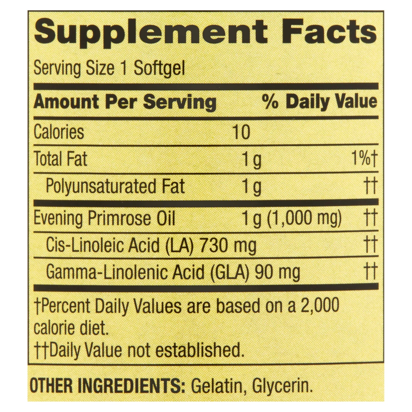 Spring Valley Evening Primrose Oil Women's Health Dietary Supplement Softgels, 1000 mg, 75 Count