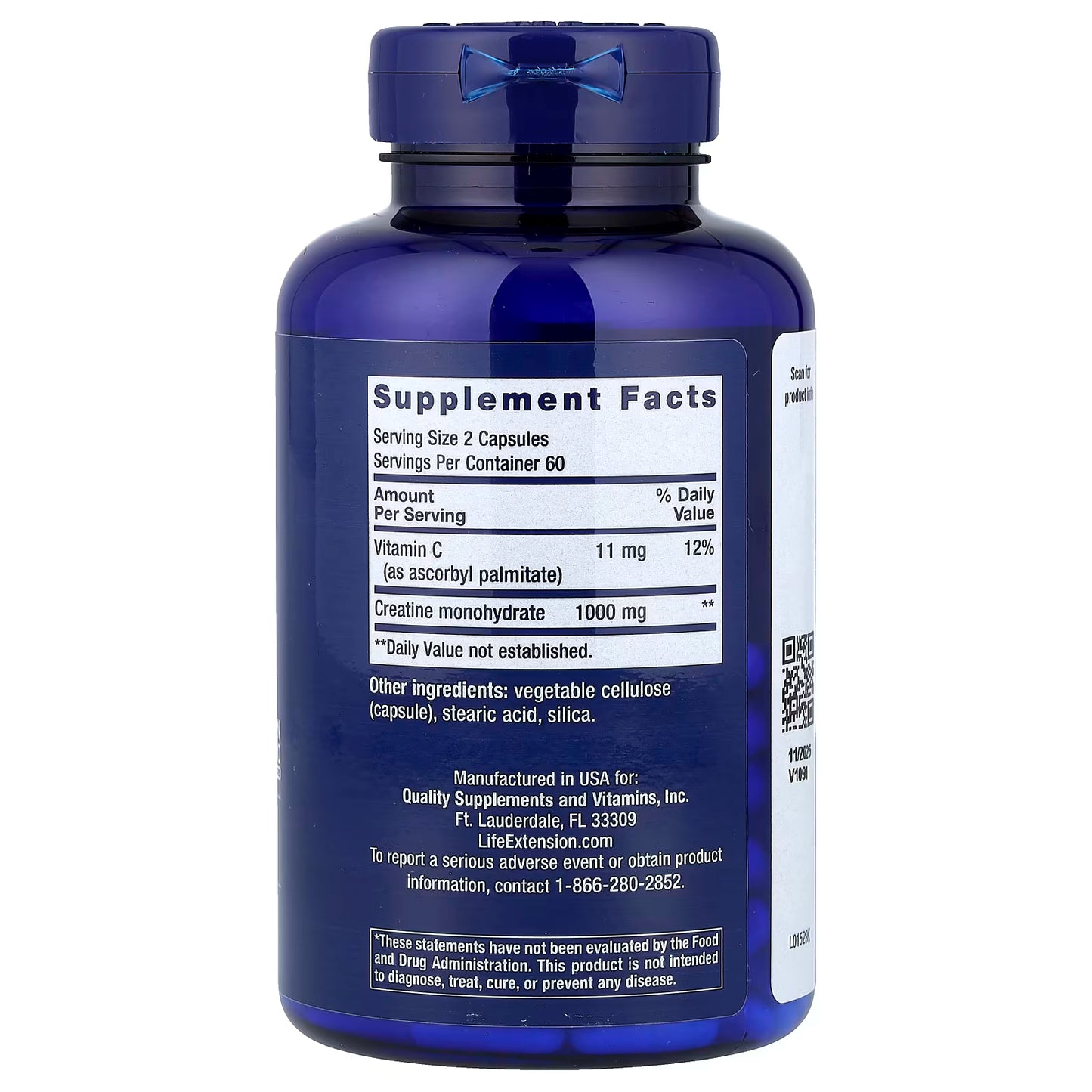 Life Extension Creatine Capsules - 120 Caspules
