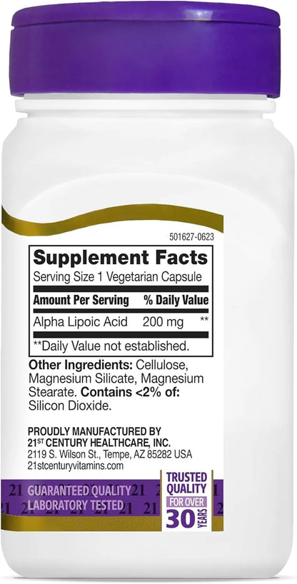 21st Century Alpha Lipoic Acid, 200 mg, 60 Capsules