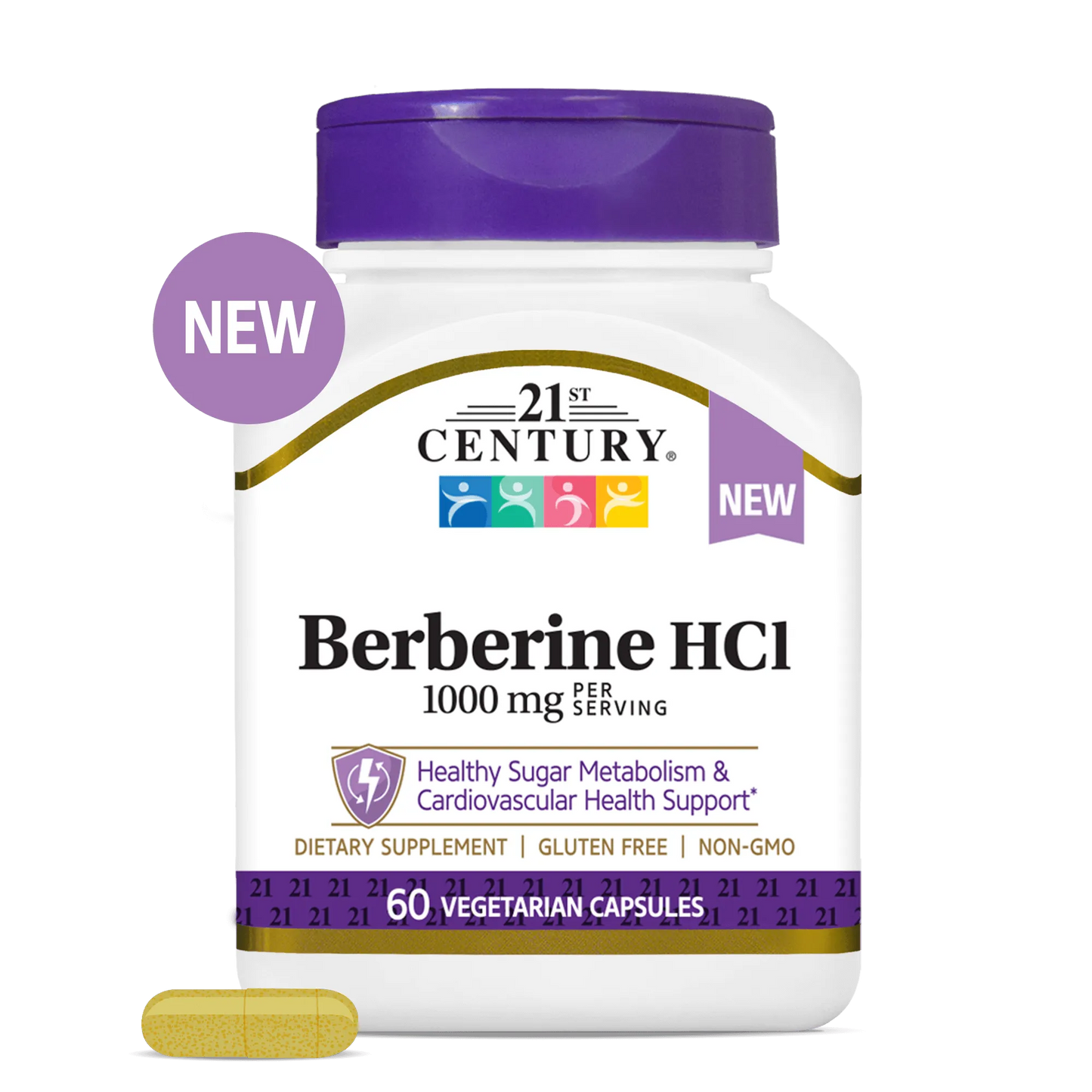 21st Century Berberine HCl 1000 mg Per Serving, 60 Count 21st Century