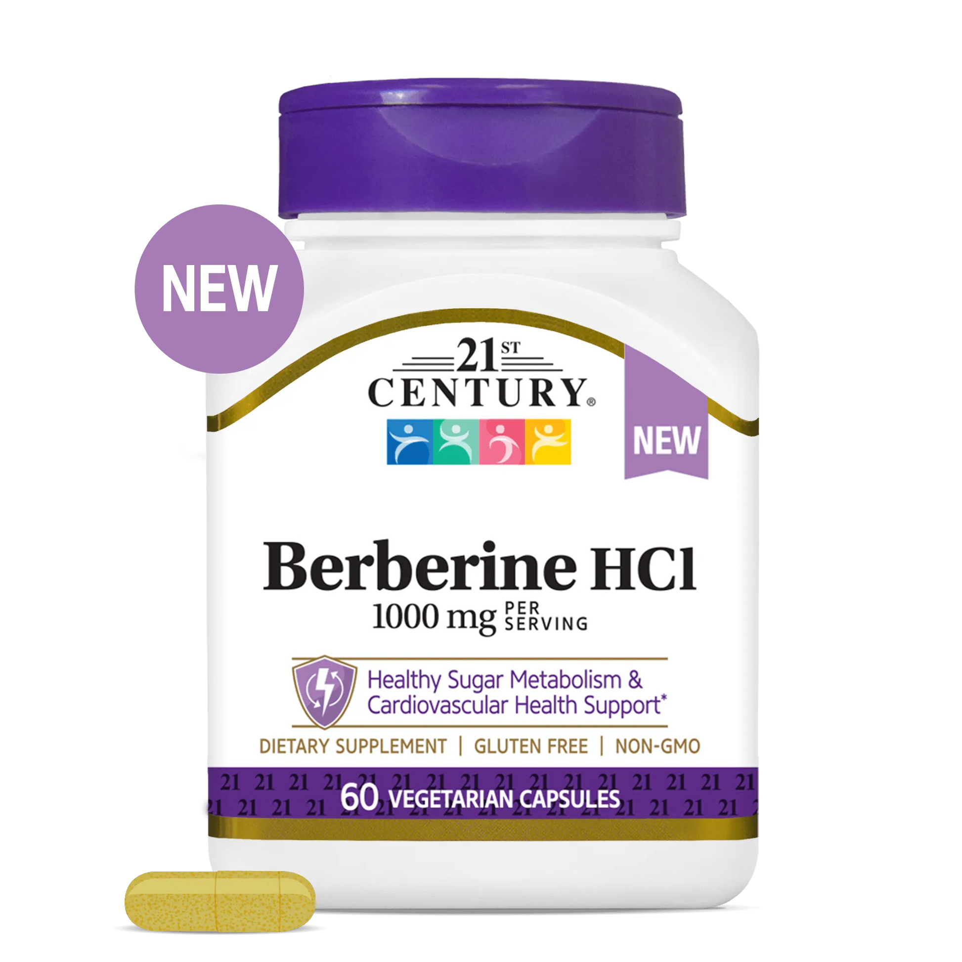 21st Century Berberine HCl 1000 mg Per Serving, 60 Count 21st Century