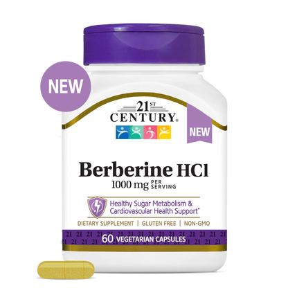 21st Century Berberine HCl 1000 mg Per Serving, 60 Count 21st Century