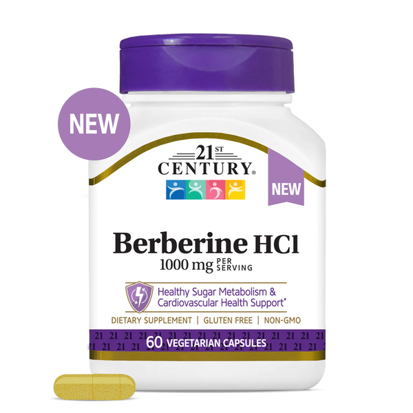 21st Century Berberine HCl 1000 mg Per Serving, 60 Count 21st Century