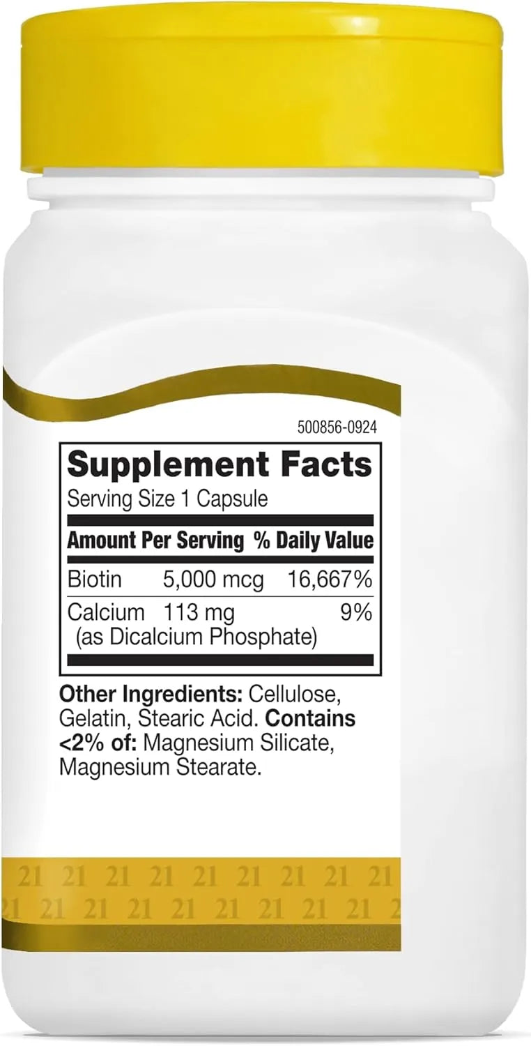 21st Century Biotin, 5,000 mcg, 110 Capsules