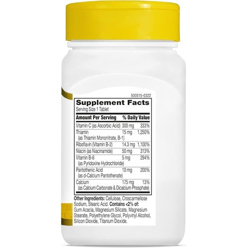 21st Century Healthcare, B Complex Plus Vitamin C, Tablets 100 Count