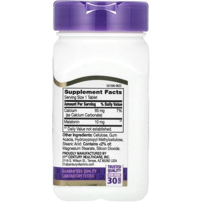 21st Century Melatonin 10 mg Prolonged Release, 120 Count