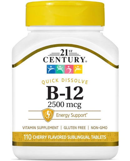 21st Century B 12 2500 mcg Sublingual Tablets, 110
Count
