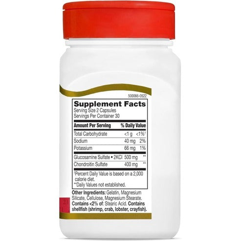 21st Century Glucosamine Chondroitin 250/200mg - Original Strength, 60 Count