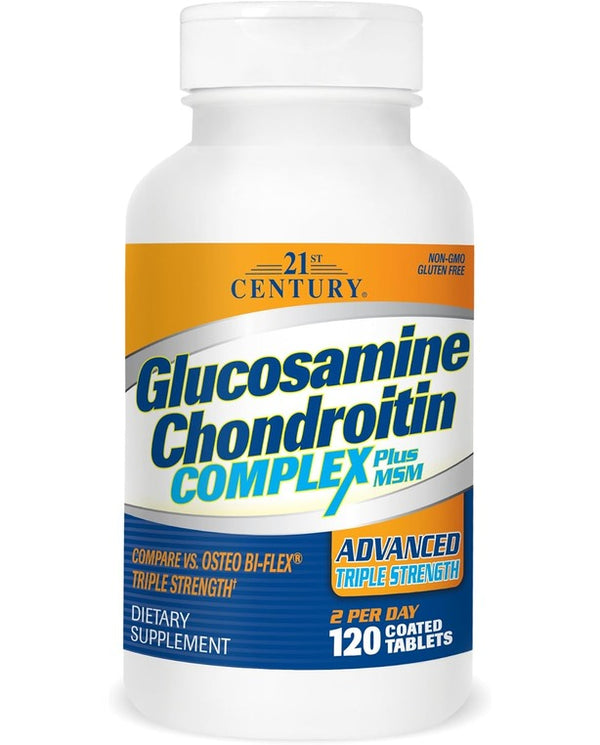 21st Century Glucosamine Chondroitin Complex Plus MSM Advanced Triple Strength Tablets, 120 Count
