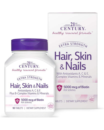 21st Century Hair, Skin and Nails Extra Strength
Tablets, 90 Count
