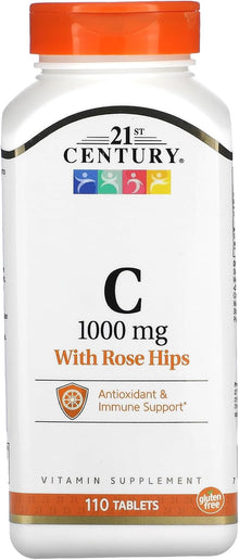 21st Century Natural C 1000 with Rose HIPS Caplets, 110 Count