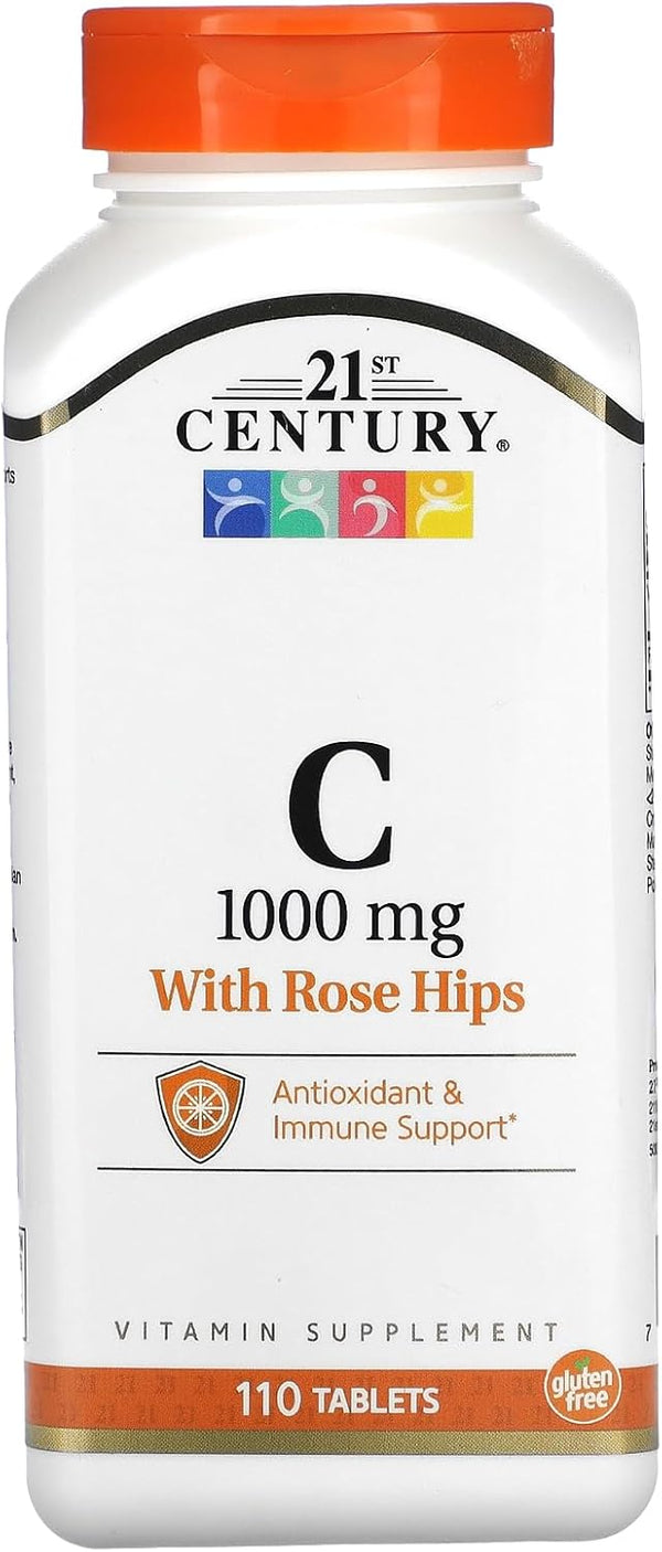 21st Century Natural C 1000 with Rose HIPS Caplets, 110 Count