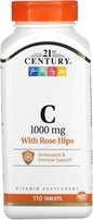 21st Century Natural C 1000 with Rose HIPS Caplets, 110 Count