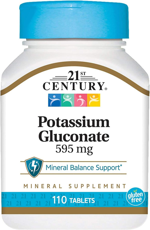 21st Century, Potassium Gluconate, 595 mg, 110 Tablets 21st Century