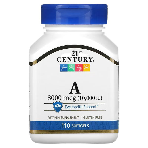 21st Century Vitamin A supplement bottle on a white background