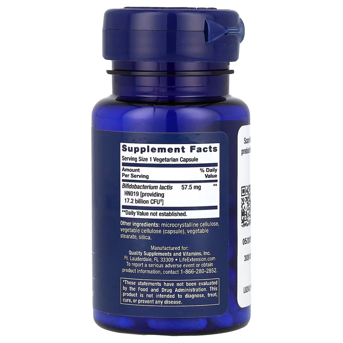 Life Extension, Florassist® Probiotic, Daily Bowel Regularity, 30 Vegetarian Capsules