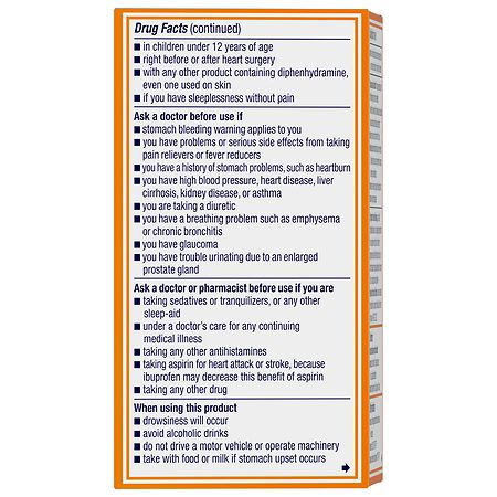 Motrin PM Caplets, 200 mg Ibuprofen & 38 mg Sleep Aid, Nighttime Relief for Minor Pains, 80 ct.