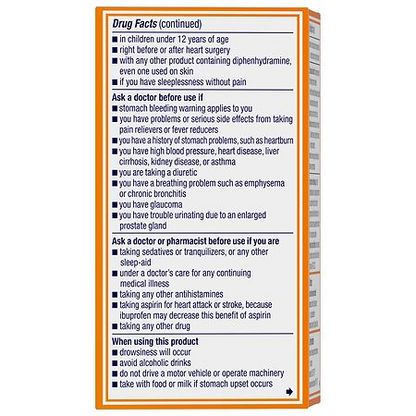 Motrin PM Caplets, 200 mg Ibuprofen & 38 mg Sleep Aid, Nighttime Relief for Minor Pains, 80 ct.