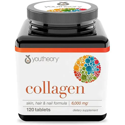 Youtheory Collagen with Vitamin C, Advanced Hydrolyzed Formula for Optimal Absorption, Skin, Hair, Nails and Joint Support, 120 Supplements