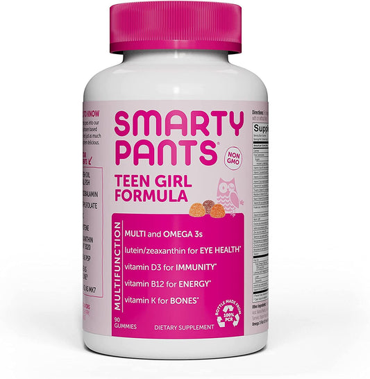 Teen Girl Formula: Multivitamin, Omega 3s, and Vitamin D3 - Single Bottle, 2.5 Week Supply, 90 Count