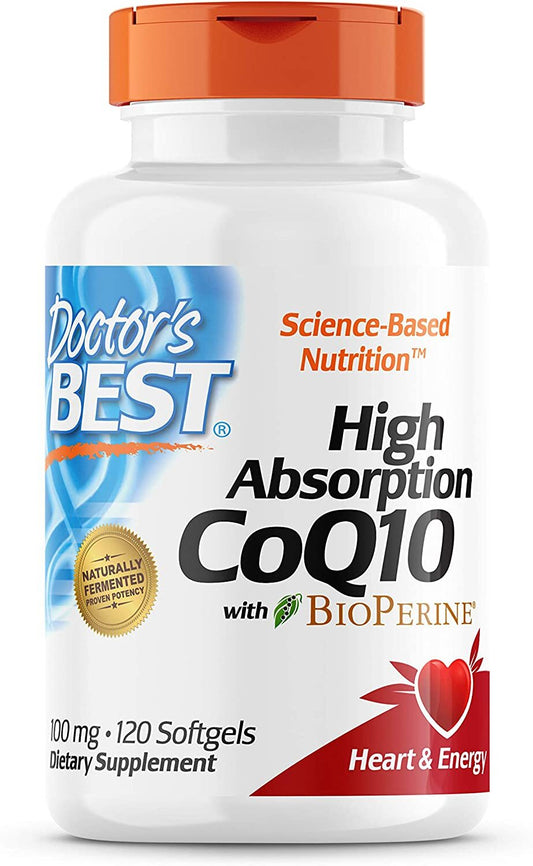 High Absorption CoQ10 with BioPerine, Gluten Free, Naturally Fermented, Heart Health, Energy Production, 100 mg, 120