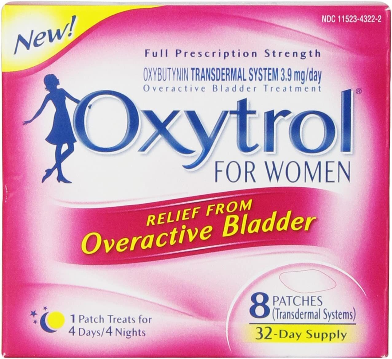 Oxytrol for Women Overactive Bladder Transdermal Patch, 8 Count