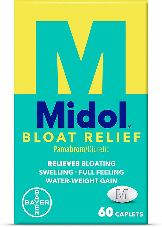 MIDOL Bloat Relief, Caplets with Pamabrom, 60 Count