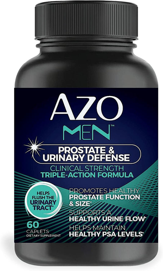 AZO Men Prostate and Urinary Defense, Clinical Strength Prostate Supplement for Men, Promotes Healthy Prostate Function and Size*, Supports Healthy Urine Flow*, 60 Count