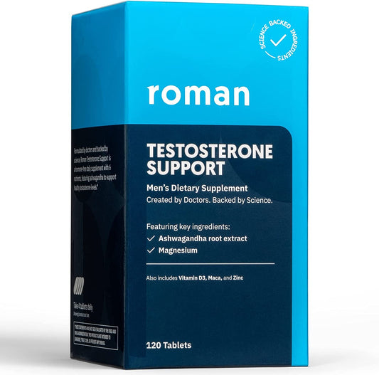 Testosterone Support | Men's Daily Nutritional Supplement with Ashwagandha to Support Healthy T-Levels & Magnesium to Support Muscle Health | 30-Day Supply (120 Tablets)